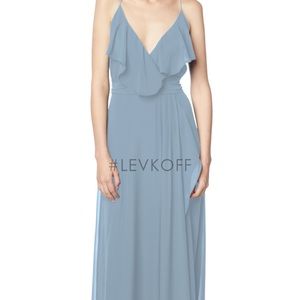 Slate color bridesmaids dress in size 0- only worn one!